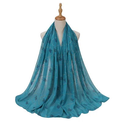 New Arrival Luxury Chiffon Summer Hijab for Muslim Women Customized Color Durable Fashionable Bubble Headwear