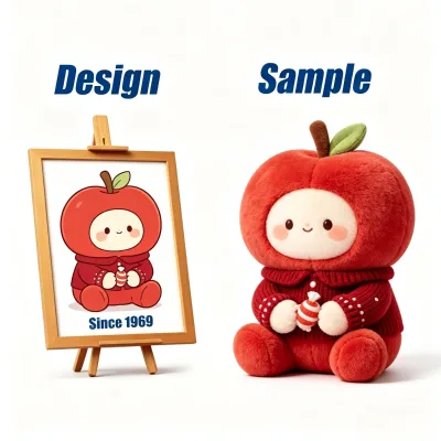 Shengye Plush Toy Factory Custom Super Soft Apple Stuffed Animal Plush Toy Embroidered for Adult Kid Stress Relief Gift