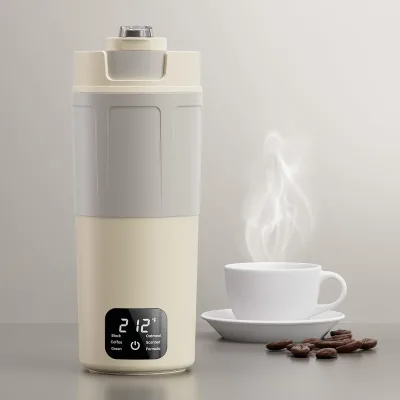 Portable Digital Heating Stainless Steel Cup Milk Frother Temperature Control Direct Drinking for Home Outdoor Car Hotel 300W