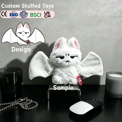 Custom Plushie Manufacturer Bat Stuffed Animal Soft Plush Toy Fast Sampling Professional Customization Stuffed Animal Factory
