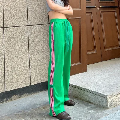 High quality new fashion temperament wide leg pants women's trousers casual slow running sports pants