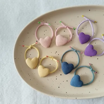 Korean Design Fashion Children's Sweetheart Hair Rings Fancy Baby Girls Valentines Hair Accessories
