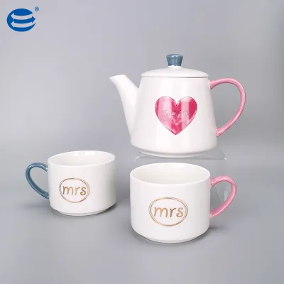 Excellent Customized Ceramic Tea Sugar Pot and Coffee Canister Sets with Custom Capacity Two Cups Teaware Eco-Friendly