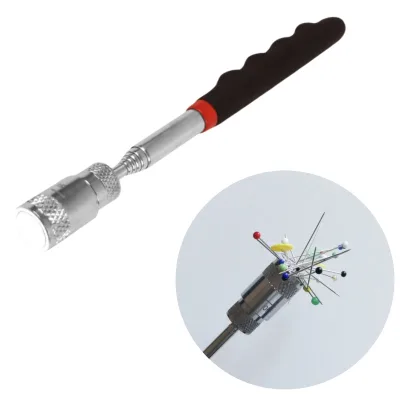 Magical Telescoping Needle Pin Retriever with LED Sewing Tool Picks up Metal Notions Without Bending Model Number Holder