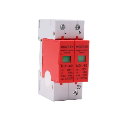 MINDIAN DC 800V 40KA Latest Red SPD Surge Protector Wall Charger Surge Protector