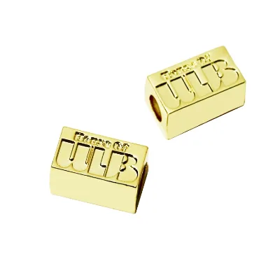 Custom Jewelry Accessory Metal Name Beads Adjustable Necklace Engraving logo Metal Rectangle Pendant for Men Bracelet