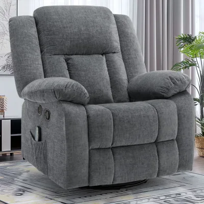 Factory Direct Sales Modern Single Seat Chenille Fabric Recliner Comfortable Massage Extendable Relaxing Lazy Chair Remote