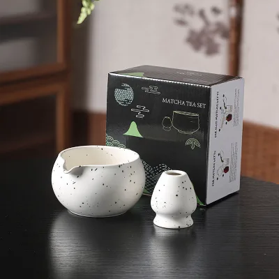 Ceramic Japanese-style Matcha Tea Set with Spout in Gift Box