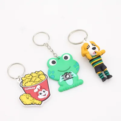 Hot Seller Custom Eye Popper Toy Puffy Pouch Card LED Reflective Small Bread Figures 3D Football Rubber Carabiner PVC Keychain