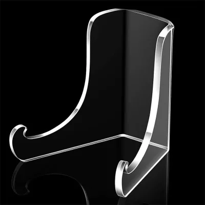 Clear Acrylic Plate Display Stand, Transparent Easel Holder for Plates, Photo Frames and Decor