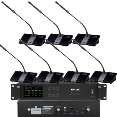 MiCWL 12 Desktop Digital Wireless Microphone Conference Meeting Room System 1 to 12 Table President Delegate Mike