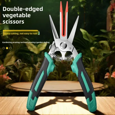Stainless Steel Vegetable Flower Pruning Shears & Fruit-Picking Scissors for Grape & Apple Harvesting Floral Branch Trimming