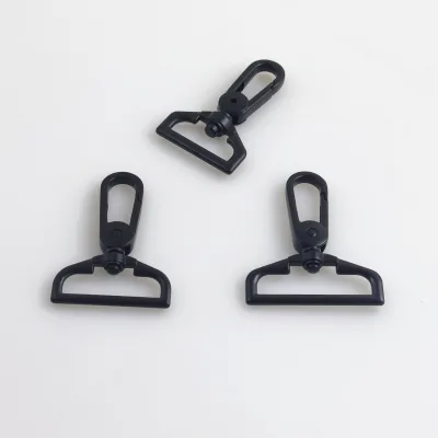 High Metal Swivel Snap Hook Electrophoresis Black Plate Buckle Rust Resistant Fittings for Diy Hand Sewing Craft Bag Making