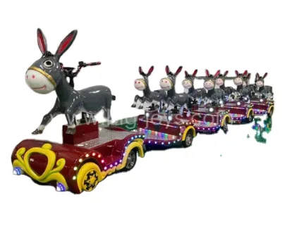 Small Donkey Sightseeing Trackless Train Children Amusement Equipment Electric Train for Sale
