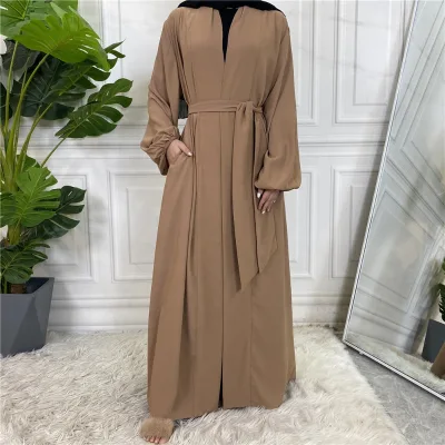 For Women Muslim Dress Long Sleeve Open Abaya Dubai 2023