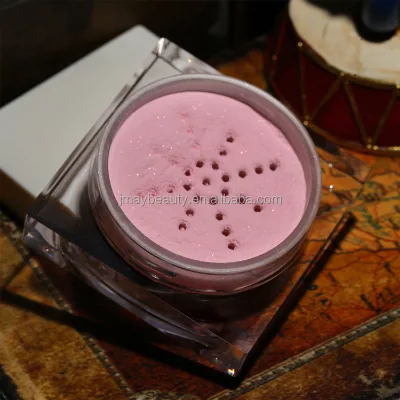Talc Free Waterproof No Logo Cosmetic Blurring Face Outdoor Setting Private Label Translucent Shine Pink Makeup Setting Powder