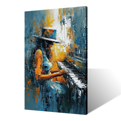 Contemporary Print Art Piano Performance Abstract Figure Wall Paintings for Living Room Decor