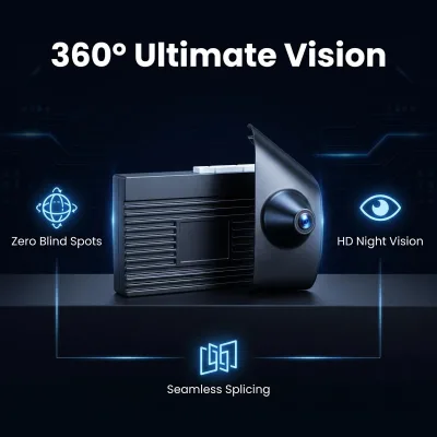 360 Degree Reverse Camera System HD Night Vision AI 3D Image Stitching IP68 Waterproof Car DVR OEM/ODM Customization for HRV