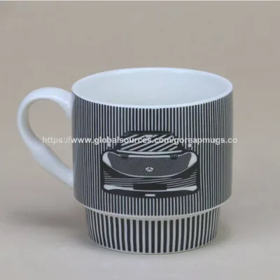 Wholesale factory ceramic stacked cup coffee mug with porcelain coffee set for ceramic mugs