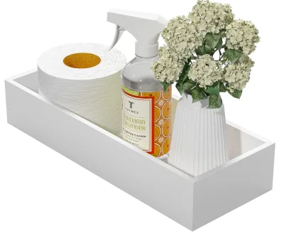 Bamboo Bathroom Vanity Tray Guest Towel Organizer Holder Wood Sink Tray Toilet Tank Holder Perfume Storage for Home Decoration