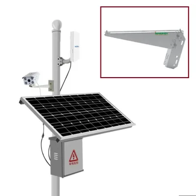 PV Panel Mounting Bracket Aluminum AL6005-T5 Natural Silver Solar Power Supply for Camera CCTV Monitoring System 10-Year