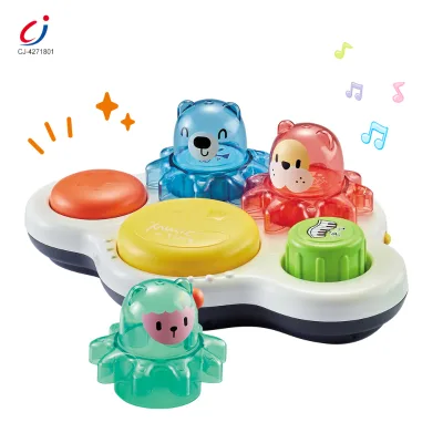 Chengji Explore Multifunction Music Toys Sensory Lighting Music Animal Design Cartoon Electronic Drum Kits for Kids