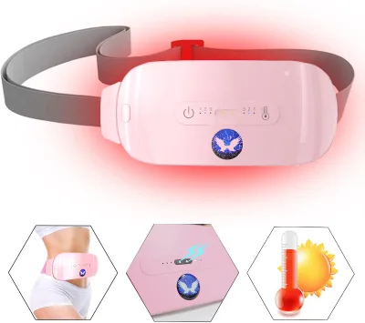 1800mah Rechargeable Abdominal Belt 3 Level Vibrating Massage Menstrual Heating Pad for Women's Health
