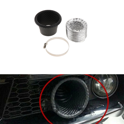 Universal Air Funnel Cooling Air Intake Horn Super Racing  Front Bumper 3D Carbon Intake