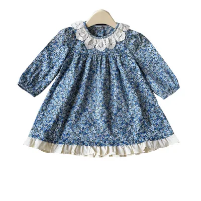 Dresses for Girls Spring Korean Style Girls Party Dress Button Flower Girls' Dresses