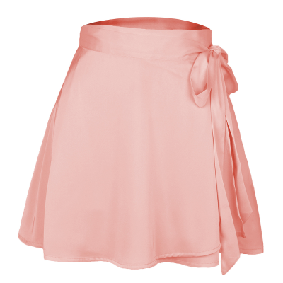 High-waisted Wholesale Solid Color Skirt Fashion One Piece Lace Skirt Chiffon Satin Wrap Shiny Short Skirt