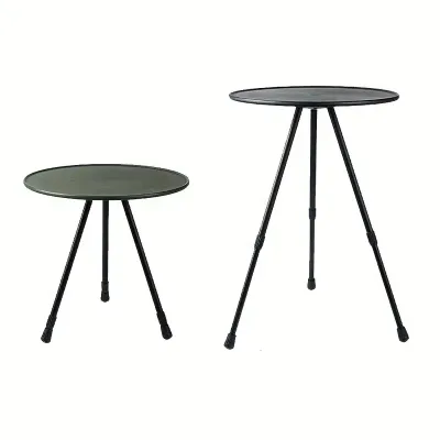 Outdoor Portable Aluminum Alloy Folding Telescopic Table Folding Camping Small Round Table for Travel Camping