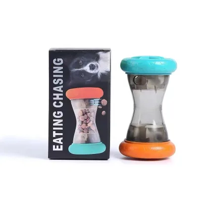 Treat Dispensing Puzzle Toys for Small Dogs,Interactive Chase Toys  Barbell-Shaped Dog Toys