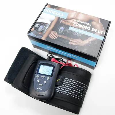 SUNMAS Black Ems Abs Stimulators Ems Abdominal Muscle Trainer Slimming Belts Physical Exercise Apparatus