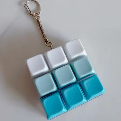 LED Light Keyboard Fidget Toy Mechanical Keycap Stress Relief Clicker Everyday Carry Keychain Decompression Toys