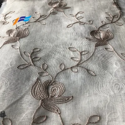 Beautiful Embroidered Bedroom Cheap Window Curtain Voile Fabric