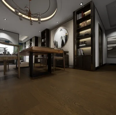 High-end Hand Scraped Surface Indoor Asian Walnut Engineered Wood Hardwood Flooring for Hotel