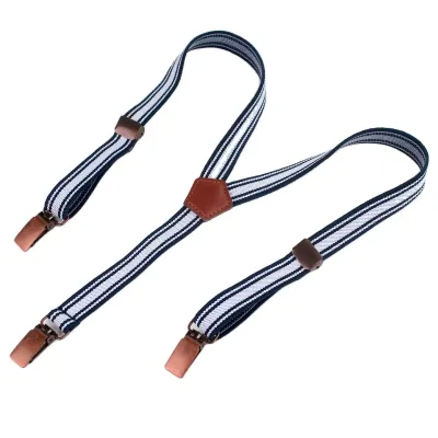 High Quality Men's Vintage Stripe Suspenders with 3 Clip Adjustable Y Shape Elastic Straps Kids Size Available