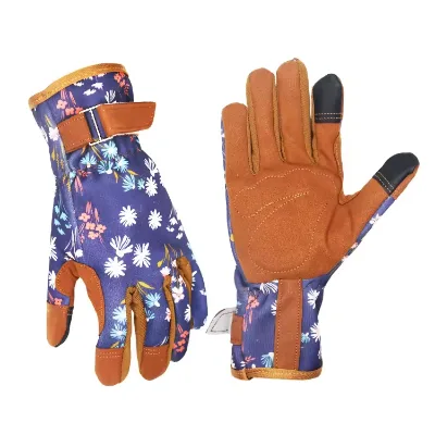 Customized Microfiber Leather Garden Glove for Yard Work Rose Pruning Fruit Picking Shrubs and Hedges Cutting