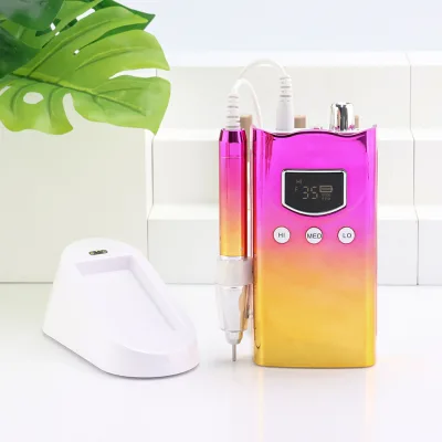 Latest Design 35K PRM Powerful Portable Professional Rechargeable Brushless Nail Drill Machine Private Label Customized Logo