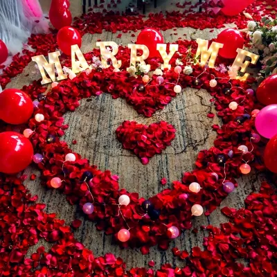 Rose Petals Pink Fake Flower Petals 100pcs Artificial Silk Petals for Wedding Romantic Night Valentine's Day Party Decoration
