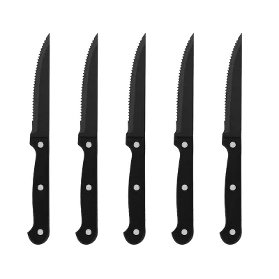High Quality Cheese Knives Black Handle 8.5 Inch Cutlery Stainless Steel Steak Knife
