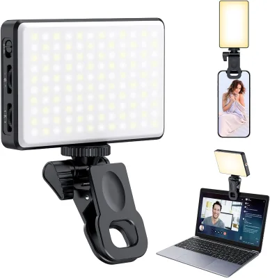 Wholesale High Power Rechargeable Clip Fill Video Light with Front & Back Clip Adjusted 3 Light Modes for Phone Fill Light