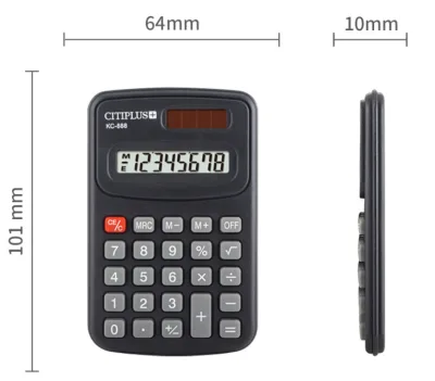 Mini Scientific 8 Digit Desktop Calculator with Sensitive Buttons, Dual Solar and Battery, Standard Functions for Office, School