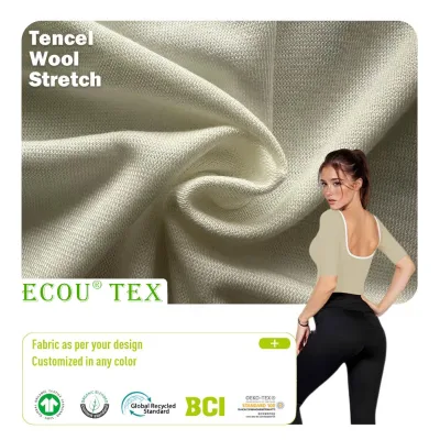 GRS/GOTS Certified Eco-Friendly Wool Elastic Rib Jersey Fabric Soft Warm High Stretch Shape Retaining Material Baby Clothes