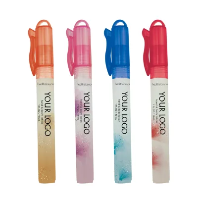 Custom Logo Printed Mini Pocket 10ml Antibacterial Waterless Hand Sanitizer Pen Spray