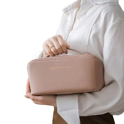 New Stock Large Capacity Cosmetic Bag Ladies Towel Embroidery Logo Makeup Box Durable Toiletry Bag for Travel Storage
