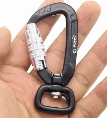 Factory Wholesale Plain Finish Aluminum Swivel Hook Carabiner for Industrial Applications