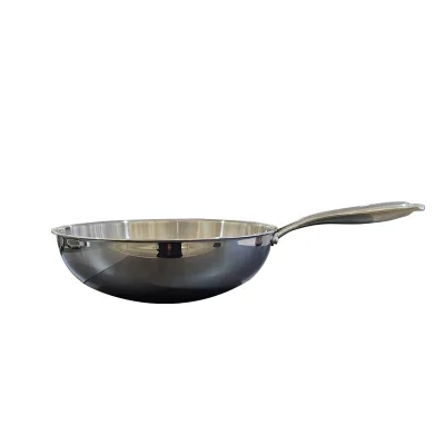 Factory New Design Giant Wok Chinois Stainless Steel 304 Composite Bottomlight Oil Smoke Wok for Induction Cooker