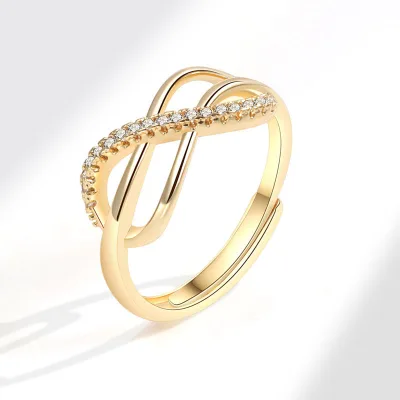Fashion Rotating Infinity Anxiety Rings Anti Stress Adjustable Fidget Ring Figure 8 Infinity Anti-Anxiety Ring for Women Girls