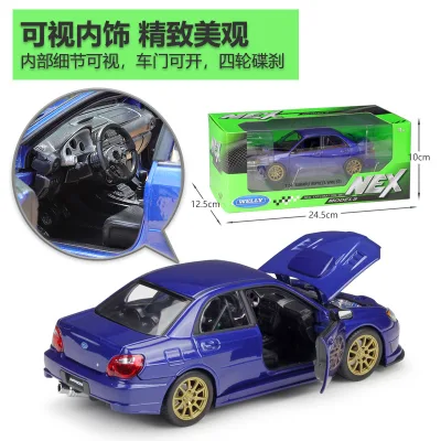BobbieGoods WELLY 1:24 Impreza WRX STI ABS Plastic Diecast Toy Car Model 110V Unisex 14 Years & up Simulation Display Gift Toy